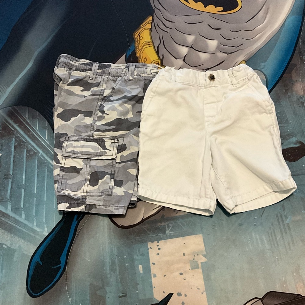 Kids Camo and White Shorts Set